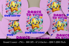 Dance to Your Rhythm Round Coaster Sublimation Design Product Image 1