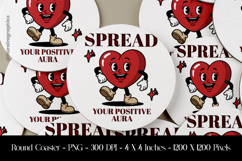 Spread Your Positive Aura Round Coaster Sublimation Design Product Image 1