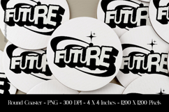 Retro Future Round Coaster Sublimation Design Product Image 1