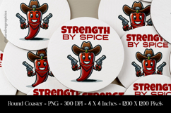 Strenght By Spicy Round Coaster Sublimation Design Product Image 1