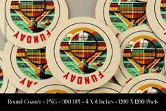 Funday Round Coaster Sublimation Design Product Image 1