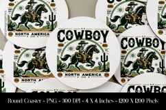 Cowboy Cactus Desert Rodeo North America Round Coaster Product Image 1