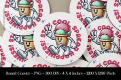 Stay Cool Spread Happiness Round Coaster Sublimation Design Product Image 1