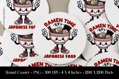 Ramen Time Round Coaster Sublimation Design Product Image 1