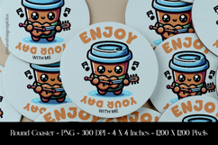 Enjoy Your Day Round Coaster Sublimation Design Product Image 1