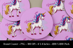 Unicorns are Real Round Coaster Sublimation Design Product Image 1