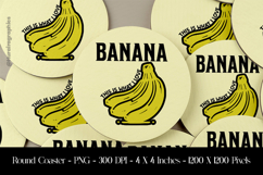 Banana Round Coaster Sublimation Design Product Image 1