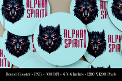 Alpha Spirit Round Coaster Sublimation Design Product Image 1