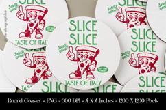 Slice Slice Pizza Power Round Coaster Sublimation Design Product Image 1