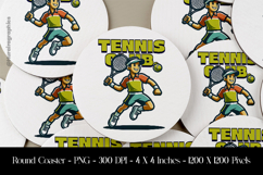Tennis Club Round Coaster Sublimation Design Product Image 1