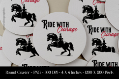 Ride With Courage Round Coaster Sublimation Design Product Image 1