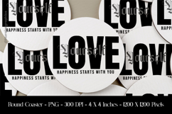 Love Yourself Happiness Start With You Round Coaster Sublima Product Image 1
