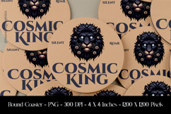 Cosmic King Round Coaster Sublimation Design Product Image 1
