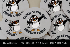 Catch of The Day Fresh And Fishy Round Coaster Sublimation Product Image 1