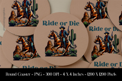 Ride or Die Round Coaster Sublimation Design Product Image 1