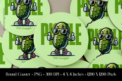 Pickle With Swagger Round Coaster Sublimation Design Product Image 1
