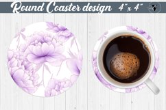 Spring Round Coaster | Peonies pattern Product Image 1