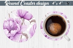 Spring Round Coaster | Peonies pattern Product Image 1