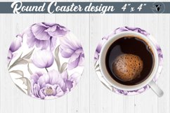 Spring Round Coaster | Peonies pattern Product Image 1