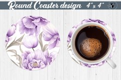 Spring Round Coaster | Peonies pattern Product Image 1