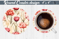 Spring Round Coasters | Tulips and carnations Product Image 1