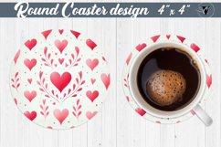 Round Coaster | Hearts pattern Product Image 1