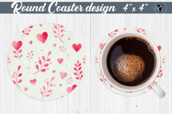 Round Coaster | Hearts pattern Product Image 1