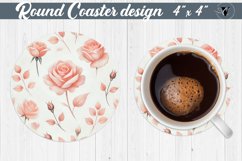 Spring Round Coasters | Watercolor roses Product Image 1