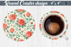Spring Round Coasters | Watercolor roses Product Image 1