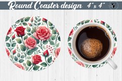 Spring Round Coasters | Watercolor roses Product Image 1