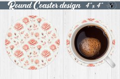 Spring Round Coasters | Watercolor roses Product Image 1