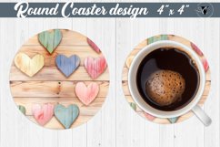 Round Coaster | vintage Hearts Product Image 1