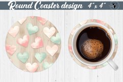 Round Coaster | vintage Hearts Product Image 1