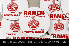 Ramen Tokyo Japan Round Coaster Sublimation Design Product Image 1