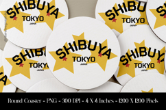 Shibuya Tokyo Japan Round Coaster Sublimation Design Product Image 1