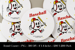 Baseball Let,s Have Fun Together Round Coaster Sublimation Product Image 1
