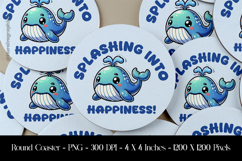 Splashing Inti Happiness Round Coaster Sublimation Design Product Image 1