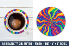 Psychedelic Pattern Round Coaster | Round Coaster Png Product Image 1