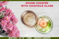 Coaster Sublimation design with Cocktail Glass Product Image 1