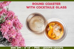 Coaster Sublimation design with Cocktail Glass Product Image 1