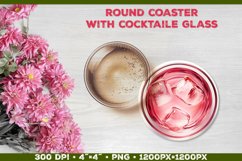 Coaster Sublimation design with Cocktail Glass Product Image 1