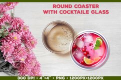 Coaster Sublimation design with Cocktail Glass Product Image 1
