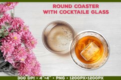 Coaster Sublimation design with Cocktail Glass Product Image 1