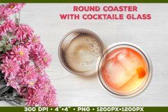 Coaster Sublimation design with Cocktail Glass Product Image 1