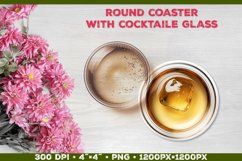 Coaster Sublimation design with Cocktail Glass Product Image 1
