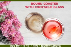 Coaster Sublimation design with Cocktail Glass Product Image 1