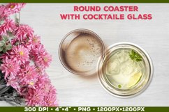 Coaster Sublimation design with Cocktail Glass Product Image 1