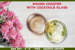 Coaster Sublimation design with Cocktail Glass Product Image 1
