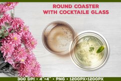 Coaster Sublimation design with Cocktail Glass Product Image 1