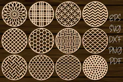 Round Coasters SVG, Geometric Laser Cut Wood Coffee File Product Image 3